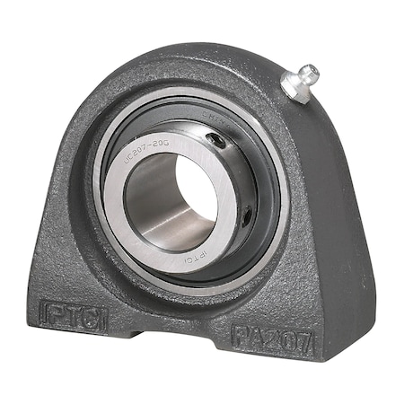 Iptci Tapped Base Pillow Block Ball Bearing Mounted Unit, 1.25 in Bore, Set Screw Locking UCPA206-20